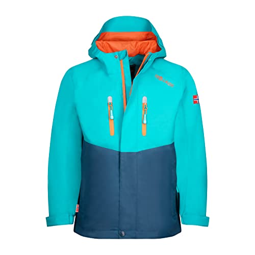 Trollkids Nusfjord Regenjacke, Blaugrün/Mystikblau, Größe 104 von Trollkids