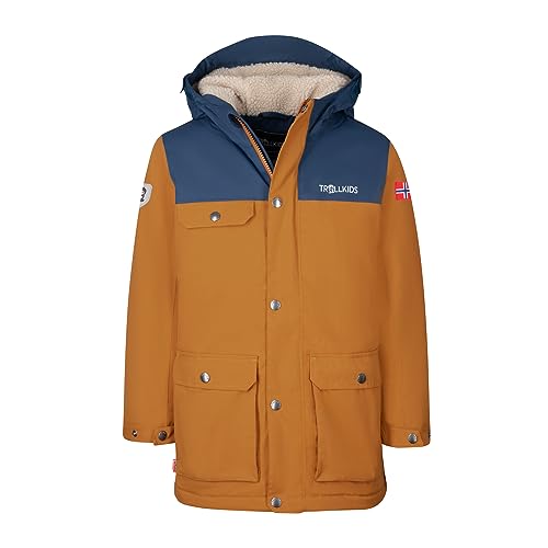 Trollkids Parka Gudvangen, Karamell-Braun/Mystik Blau, Größe 152 von Trollkids