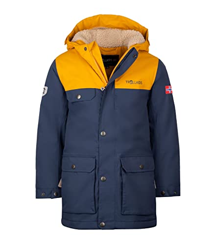 Trollkids Parka Gudvangen, Mystisches Blau/Goldgelb, Größe 116 von Trollkids