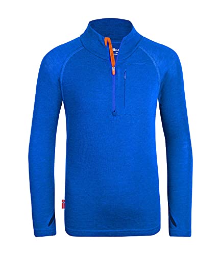 Trollkids Pullover Lofoten, Azurblau/Orange, Größe 110 von Trollkids