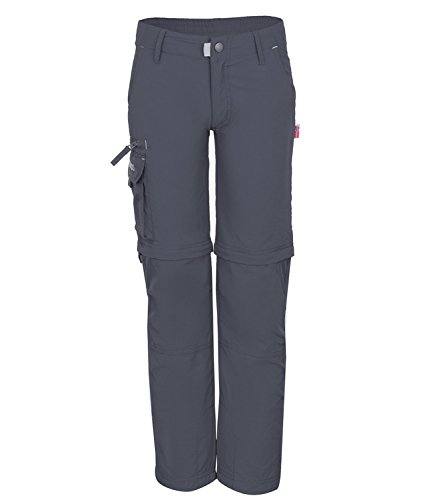 Trollkids Quick-Dry Zip-Off Hose Oppland Slim Fit, Dunkelgrau, Größe 104 von Trollkids