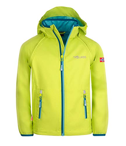 Trollkids Rondane Softshell Jacke Zip Off, Limegrün/Delphinblau, Größe 176 von Trollkids