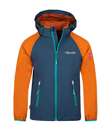 Trollkids Rondane Softshell Jacke Zip Off, Zimt/Nachtblau/Dunkelblau, Größe 176 von Trollkids