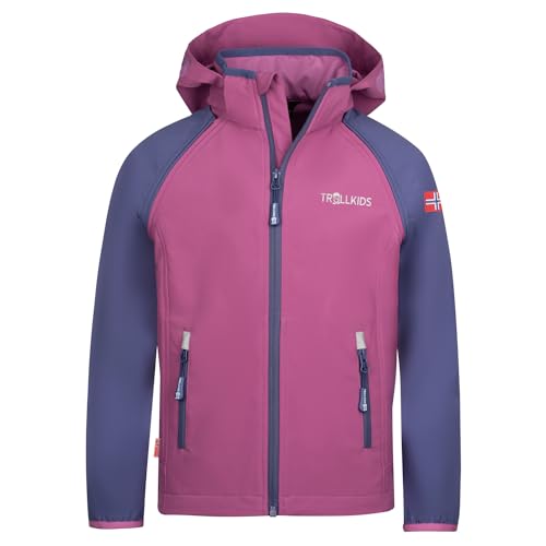 Trollkids Rondane Softshell Jacke Zip Off XT, Malvenpink/Violettblau, Größe 128 von Trollkids