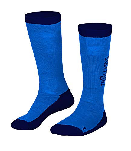 Trollkids SKI SOCKS Ski Socken, Mittelblau/Marineblau, Größe 23-26 von Trollkids