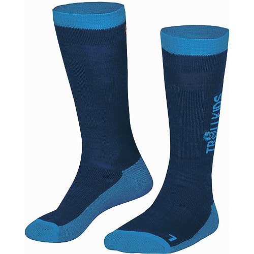 Trollkids SKI SOCKS Ski Socken, Nachtblau/Vivid-Blau, Größe 31-34; 7-8 years von Trollkids