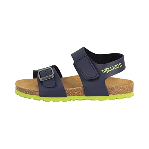 Trollkids Sandale für Kinder mit enorgonomischem Fußbett Bergen, Marineblau/Grün, Größe 33 von Trollkids
