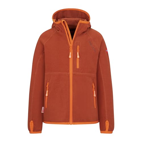 Trollkids Sandefjord Fleece Jacke, Dunkelorange/Hellorange, Größe 164 von Trollkids
