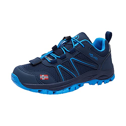 Trollkids Sandefjord Wanderschuh Hiker Low, Marine/Mittelblau, Größe 31 von Trollkids