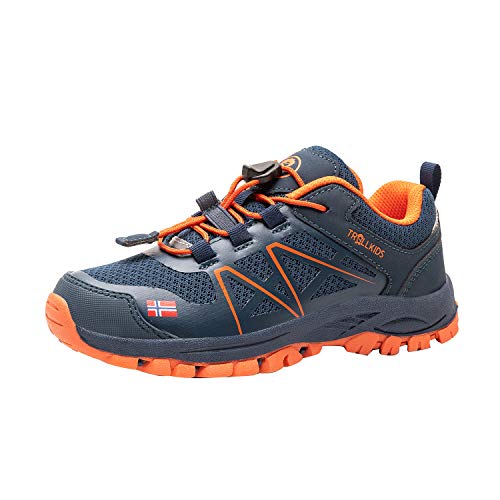 Trollkids Sandefjord Wanderschuh Hiker Low, Mystik Blau/Orange, Größe 30 von Trollkids