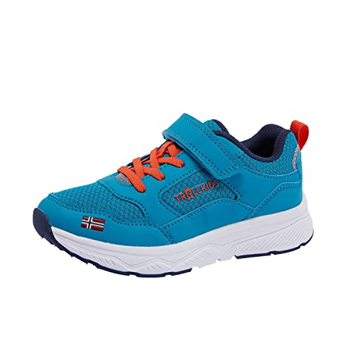 Trollkids Sneaker Haugesund, Blaugrün/Orange, Größe 32 von Trollkids