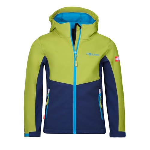 Trollkids Kids Kristiansand Jacket 176, Kiwi/Mystic Blue von Trollkids