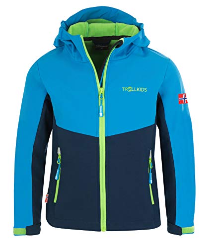 Trollkids Softshell Jacke Kristiansand, Marineblau/Grün, Größe 176 von Trollkids