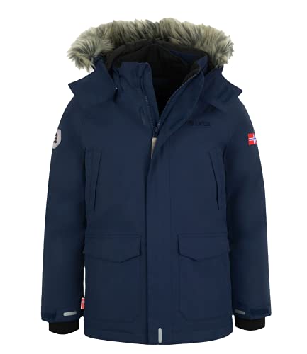 Trollkids Spitsbergen Mantel Parka, Marineblau/Orange, Größe 128 von Trollkids