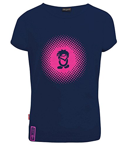 Trollkids T-Shirt Mädchen Logo, Marineblau/Magenta, Größe 128 von Trollkids