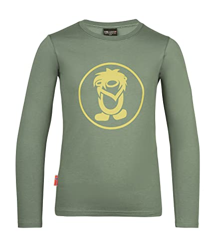 Trollkids Troll Longsleeve, Lehmgrün/Gelb, Größe 164 von Trollkids