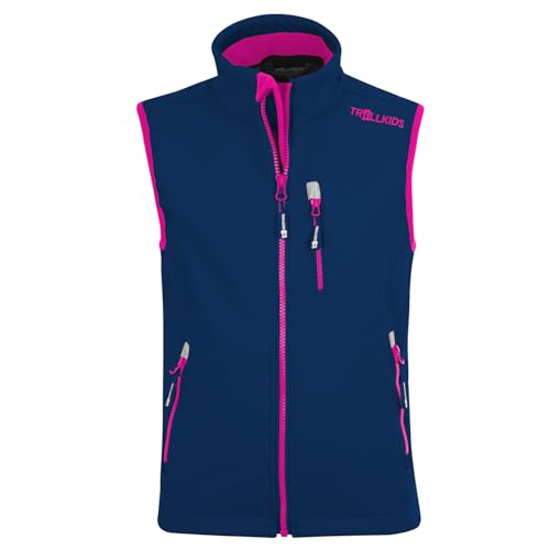 Trollkids Kids Trollfjord Vest 176, navy/pink von Trollkids