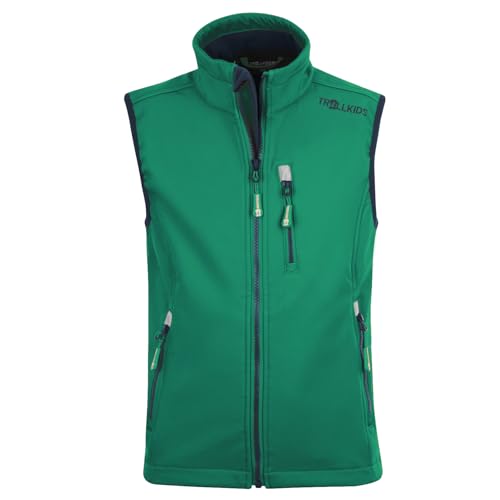 Trollkids Kids Trollfjord Vest 92, pepper green von Trollkids