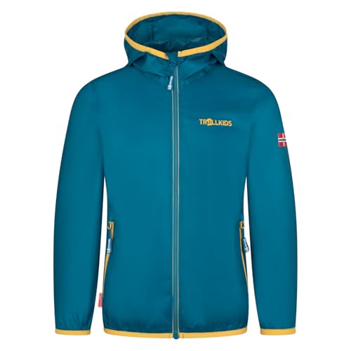 Trollkids Kinder Regenjacke Trolltunga, Arktikblau/Ingwer, Größe 116 von Trollkids