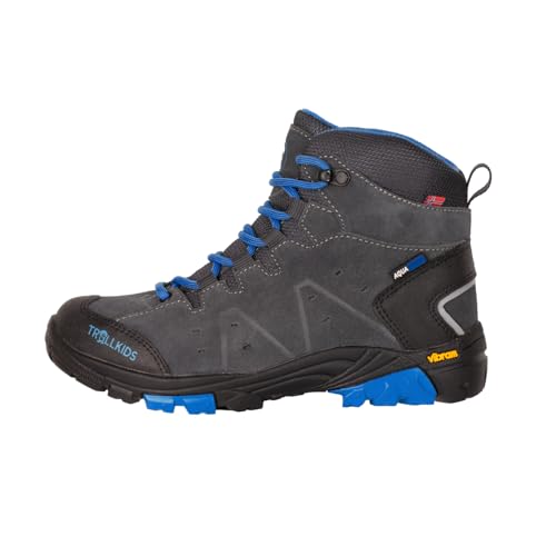 Trollkids Wanderschuh Trollsteinen wasserdicht, Anthrazit/Mittelblau, Größe 33 von Trollkids
