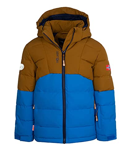 Trollkids Winterjacke Gryllefjord, Bronze/Azurblau/Marine, Größe 152 von Trollkids