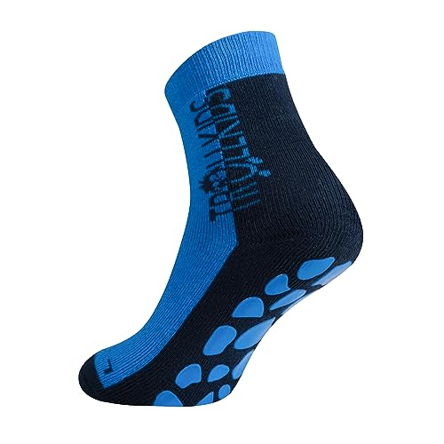 Trollkids gemütliche rutschfeste Kinder Antirutsch-Socken für Zuhause ANTI SLIP SOCKS, Marine/Mediumblau, Größe 27-30 von Trollkids