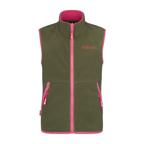 Trollkids Kids Kjerag Vest 152, dusky olive/light magenta von Trollkids