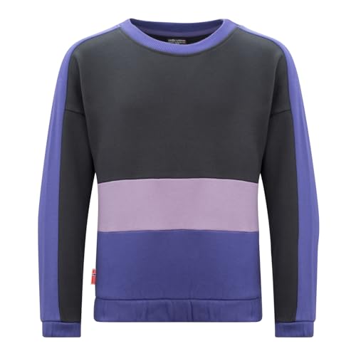 Trollkids stillvolles kuscheliges Mädchen Sweatshirt aus Bio-Baumwolle VERDAL, Dunkelviolett/Violett/Schwarz, Größe 176 von Trollkids