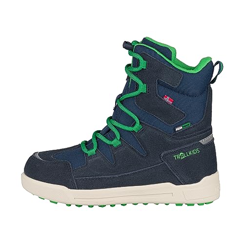 Trollkids wasserdichte Kinder Stiefel mit echtem Leder, Sherpa-Fleecefutter und griffiger Sohle Finnmark, Marine/Hellgrün, Größe 30 Trollkids wasserdichte Kinder Stiefel mit echtem Leder, Sherpa-Fleecefutter und griffiger Sohle Finnmark, Marine/Hellgrün, Größe 30 von Trollkids