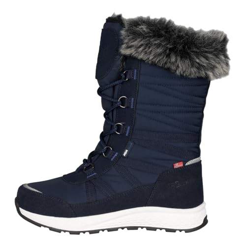 Trollkids wasserdichte Mädchen-Winterstiefel mit individuell anpassbarer Schnürung und warmem Fleecefutter HEMSEDAL, Marine, Größe 37 von Trollkids
