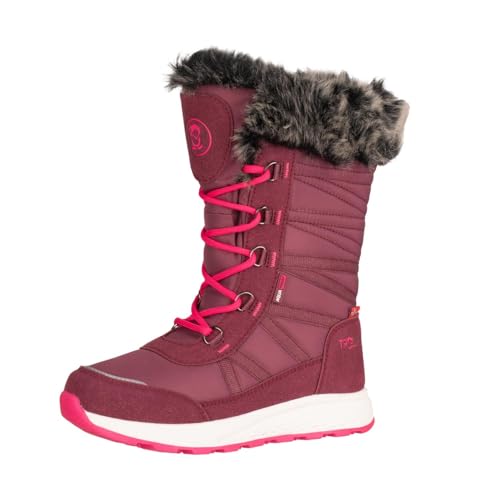 Trollkids wasserdichte Mädchen-Winterstiefel mit individuell anpassbarer Schnürung und warmem Fleecefutter HEMSEDAL, Pflaume/Magenta, Größe 35 von Trollkids