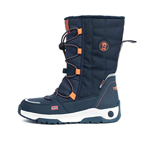 Trollkids wasserdichte Nordkapp Winter Schuhe, Mystik Blau/Orange, Größe 26 von Trollkids