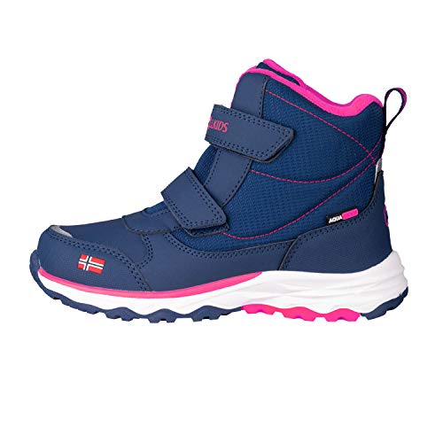 Trollkids wasserdichte Winterschuhe Wanderschuhe Hafjell, Marineblau/Pink, Größe 30 von Trollkids