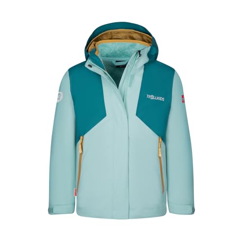 Trollkids Girls Preikestolen 3in1 Jacket 164, Teal/Aqua von Trollkids