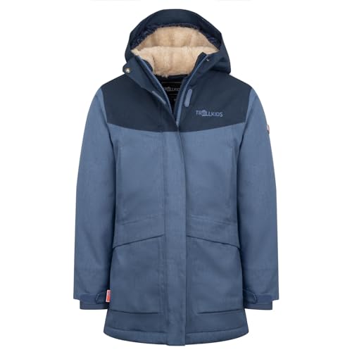 Trollkids Girls Oslo Coat PRO 140, Navy/Lotus Blue von Trollkids