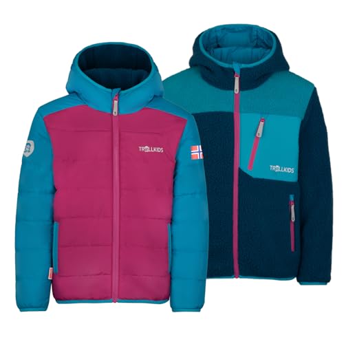 Trollkids Kids Sandvika Turnover Jacket 128, Bright Berry von Trollkids