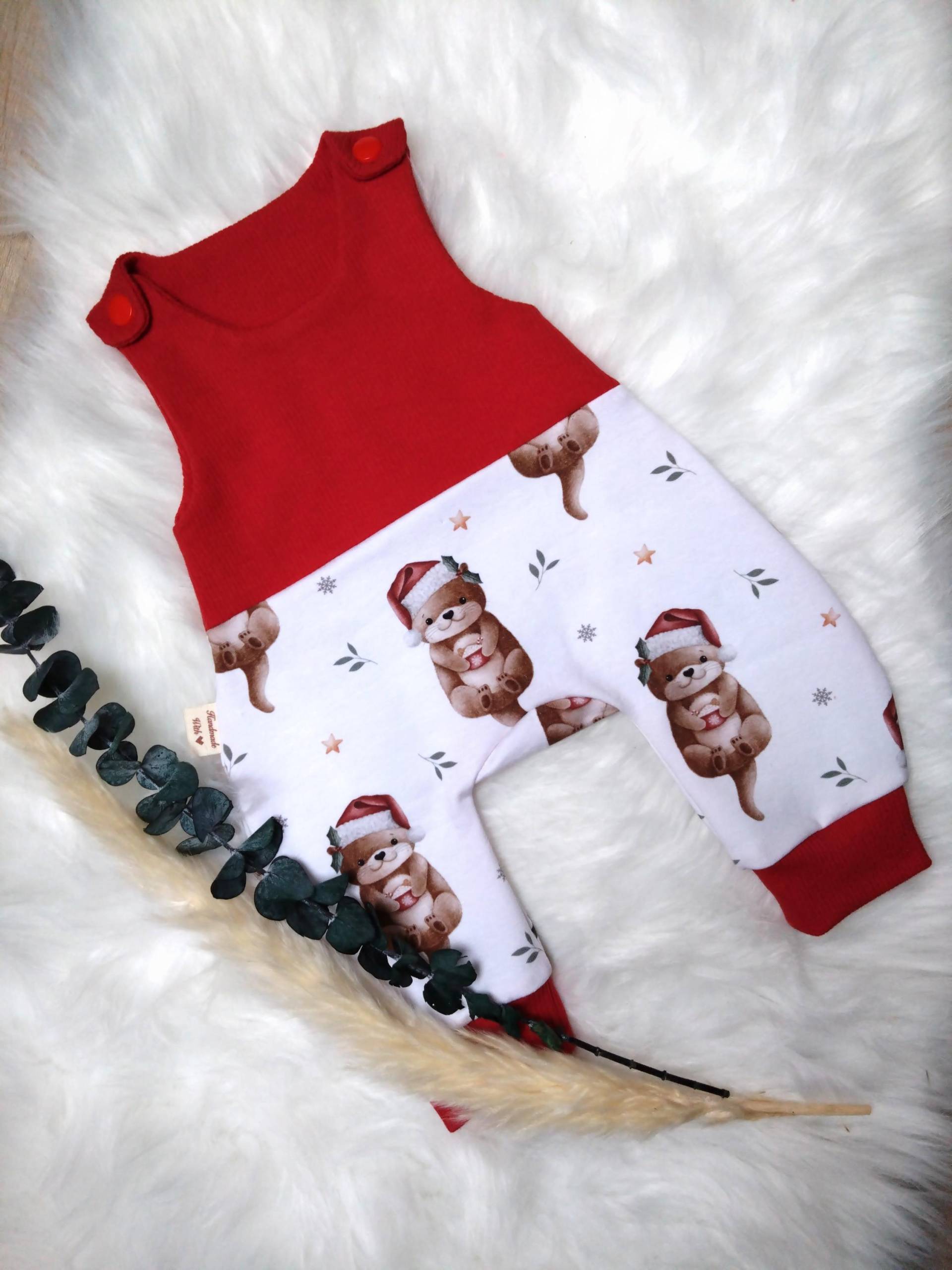 Baby Weihnachtsstrampler Jolly Romper Otter in Verschiedenen Größen von TrollkvinneHandmade