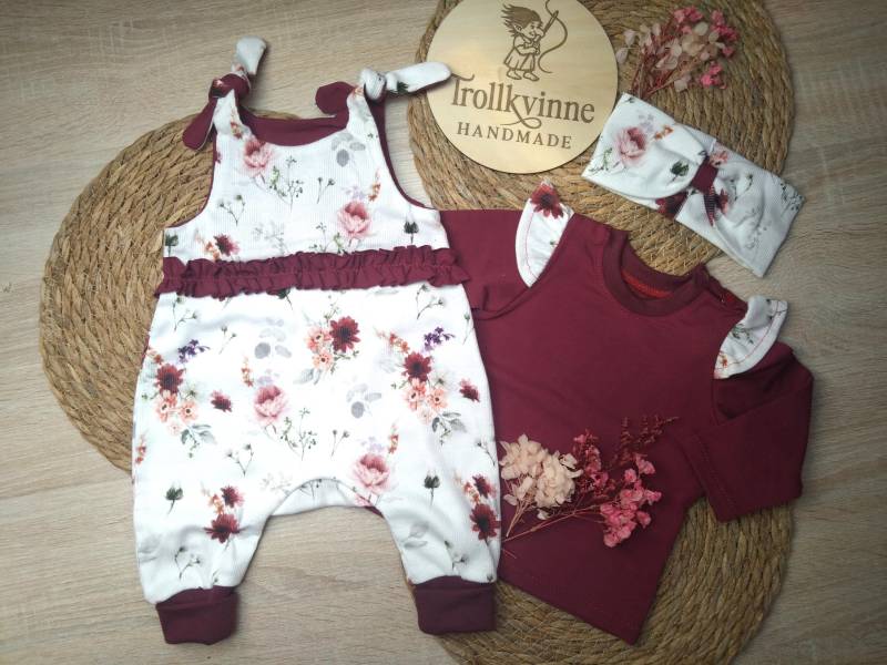 Babyset Erstlingsset Homecoming Geschenkset Strampler Shirt Stirnband Verschiedene Größen von TrollkvinneHandmade