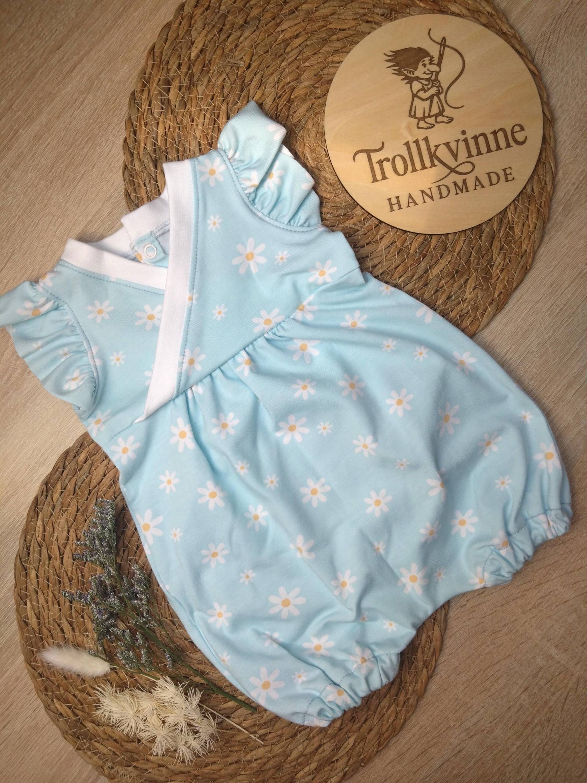 Jumpsuit Strampler Baby Mädchen Gänseblümchen Verschiedene Größen von TrollkvinneHandmade