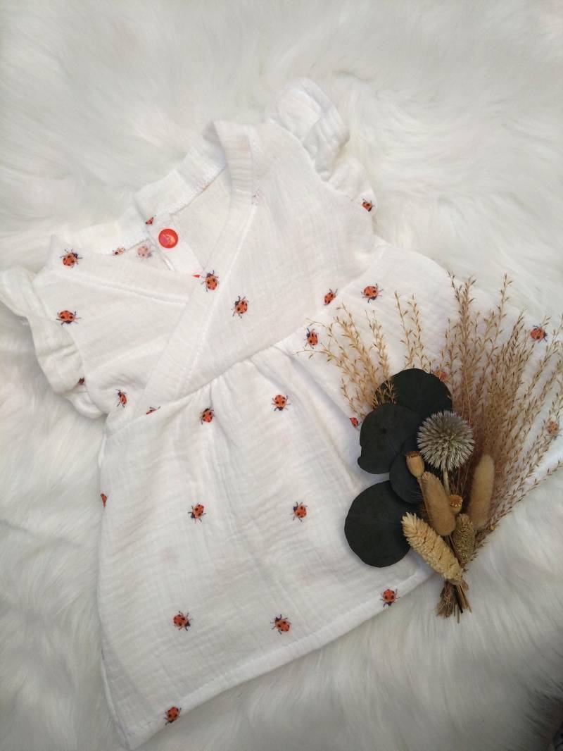 Sommerkleid Baby Musselin Marienkäfer Verschiedene Größen von TrollkvinneHandmade