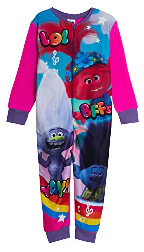 Trolls Mädchen Einteiler World Tour Fleece All in One Schlafanzug Kinder Poppy Pjs Schlafanzug Nachtwäsche Gr. 9-10 Jahre, rose von Trolls