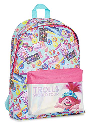 Trolls Rucksack Mädchen, Rucksack Schule, Schulrucksack, Mädchen Kinderrucksack, Holografisch Schulranzen Kinder mit Poppy Troll, Backpack, Reise & Schule Tasche, Geschenke für Kinder von Trolls