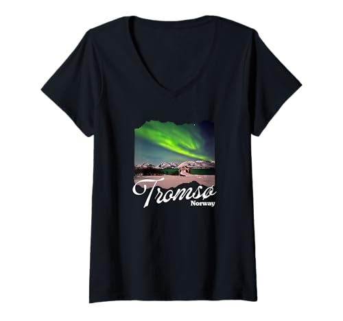 Damen Tromsø Norwegen Souvenir/Tromso T-Shirt mit V-Ausschnitt von Tromsø Norway Souvenir Store