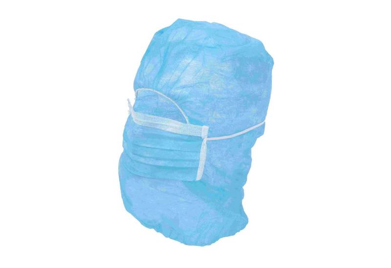 TronicXL Gesichtsmasken-Set 1000 Stück Astrohaube Haarnetz mit Mundschutz Vlieshaube Einweg OP, 1000-tlg., lebensmittelecht, Arbeitsschutz Schutzkleidung Kopf Gesicht Haare von TronicXL
