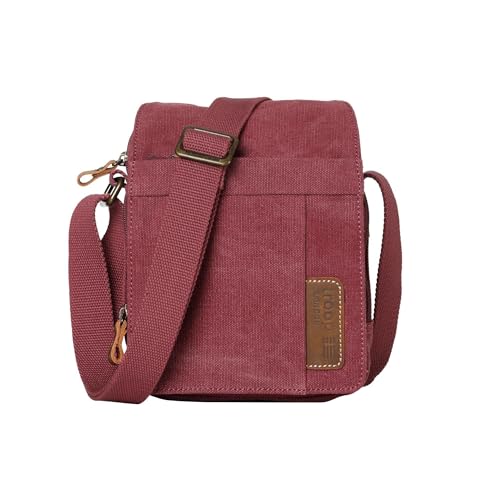 Troop London TRP0220 Klassische Umhängetasche aus Segeltuch, burgunderfarben, One size von Troop London