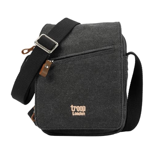 TRP0239 Troop London Klassische Umhängetasche aus Segeltuch, Black Stone Washed von Troop London