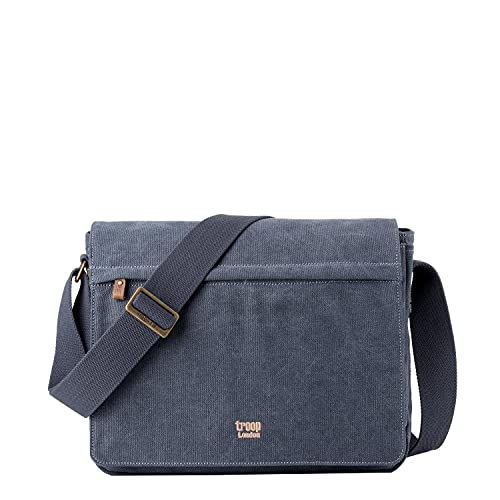 TRP0240 Troop London Classic Canvas Laptop Messenger Bag (Blue) von Troop London