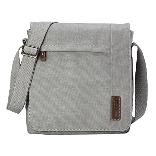 Troop London TRP0219 Klassische Umhängetasche aus Segeltuch, Grau (Ash Grey), Medium von Troop London