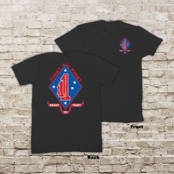 Us-Militär 1st Division First To The Fight Guadalcanal Wwii Veteran Schwarz Oder Weiß T-Shirt Service Erinnerungsstücke von TrooperbayShop