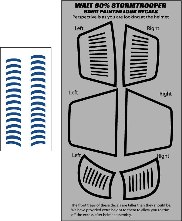 Walt 80% Kindergröße Stormtrooper Helm Aufkleber Set Star Trooper Wars Eine Neue Hoffnung Oder Imperium Schlägt Zurück Cosplay Kostüm 501St von TrooperbayShop